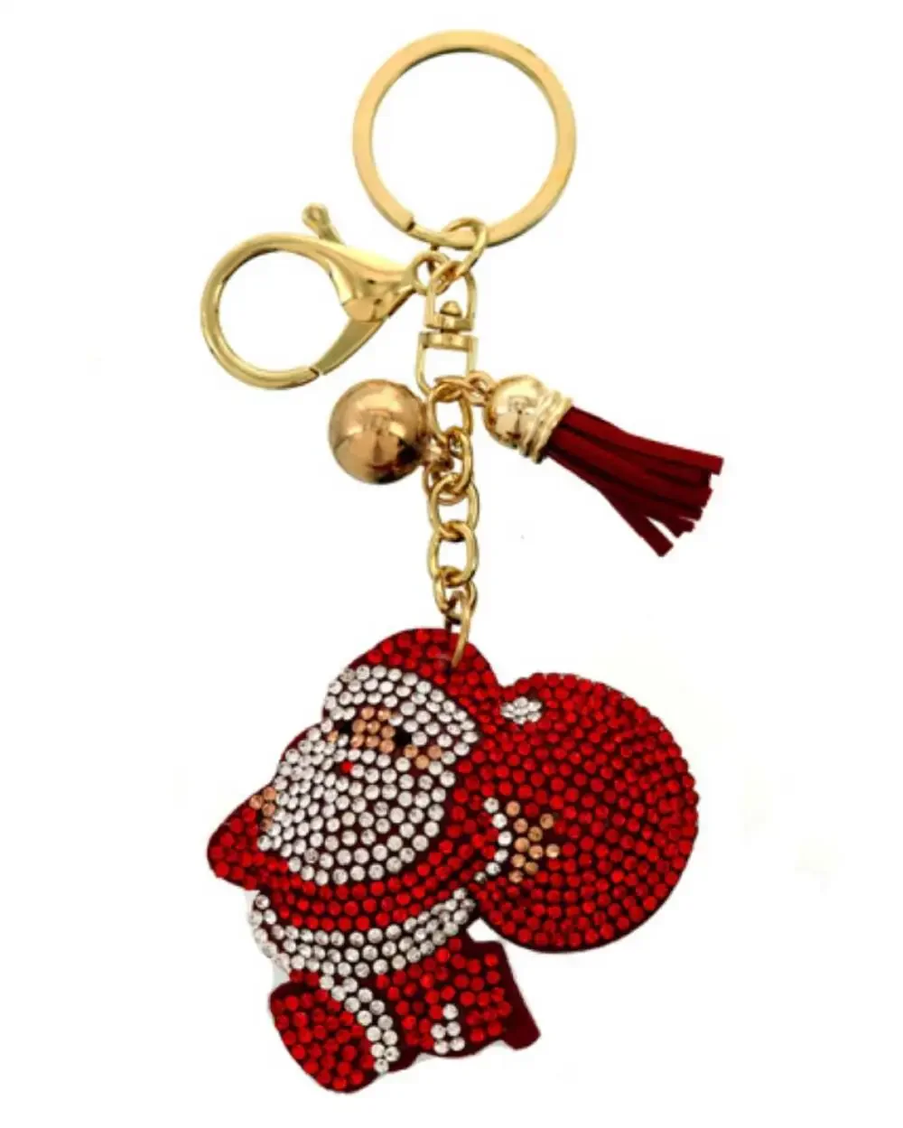 Santa Claus Crystal Christmas Keychain